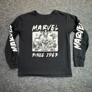 Marvel Avengers Assemble Long Sleeve Shirt Mens Medium Black Graphic Tee 1963